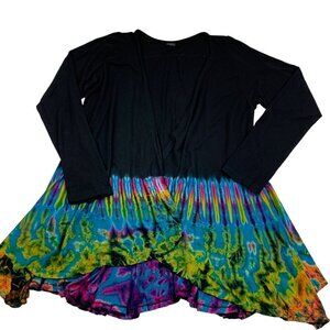 Clearay Viscose Blend Open Front Tie-Dye Jacket/Cardigan Women's Size O/S